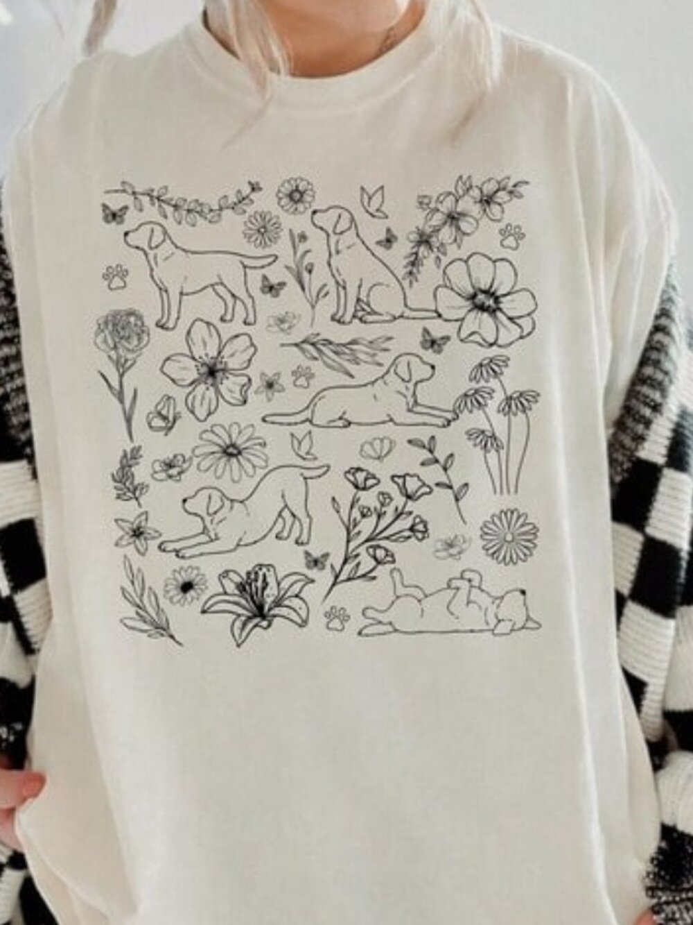 Cute Dog Shirt, Floral Dog Tee, Gift for Dog Lover